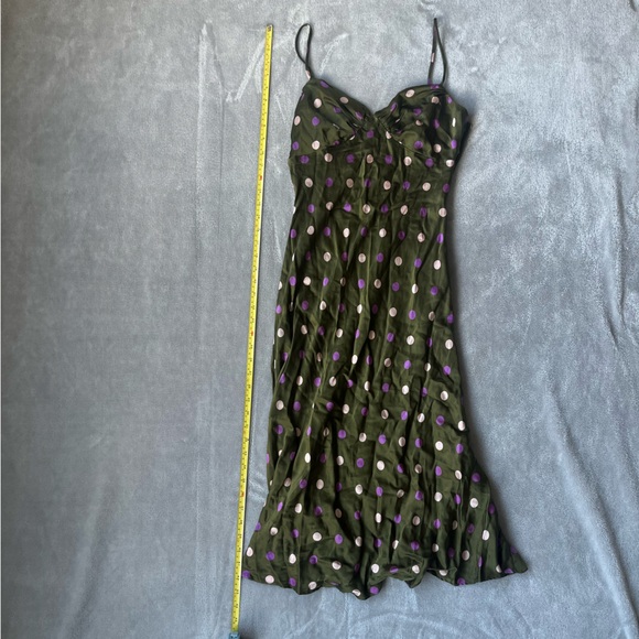 Betsey Johnson Dresses & Skirts - Vintage Betsey Johnson Olive Green Dress with Pink and Purple Polka Dots y2k